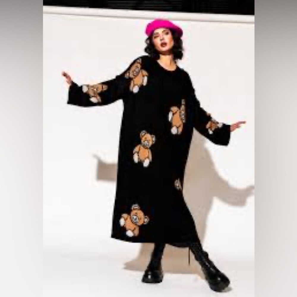 Dressed In Lala | Literally Limitless Oversized Knit Dress in Teddy Bears 4ever